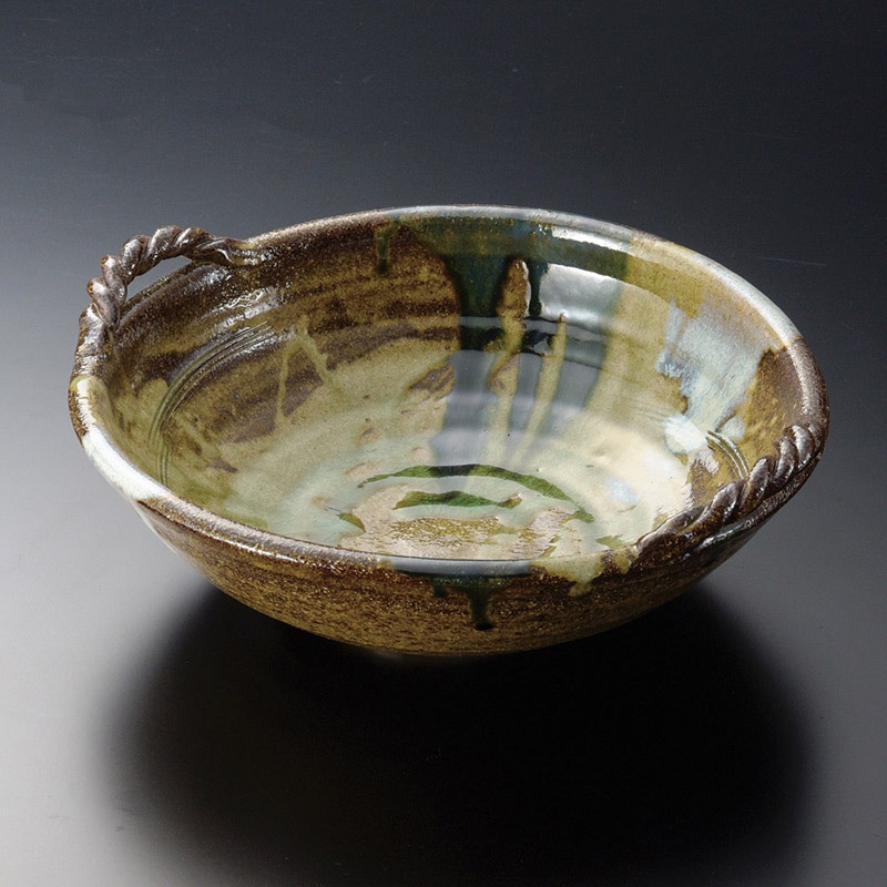 山万 01409-170 鉄三彩尺両手付鉢  1個（ご注文単位1個）【直送品】