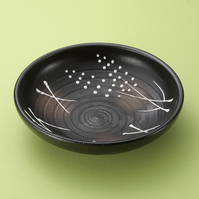 山万 01413-640 黒吹き麦10号めん鉢(萬古焼) 1個(ご注文単位1個)【直送品】