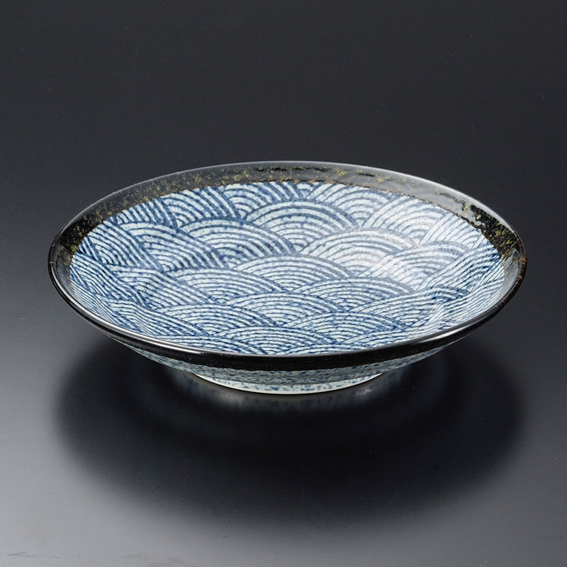 山万 01711-170 青海波9.5ミツワ皿  1個（ご注文単位1個）【直送品】