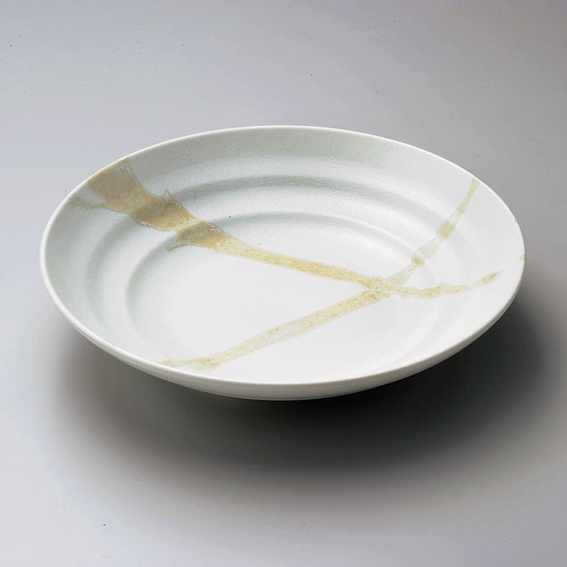 山万 01712-570 白湧水捻り9.5盛鉢  1個（ご注文単位1個）【直送品】