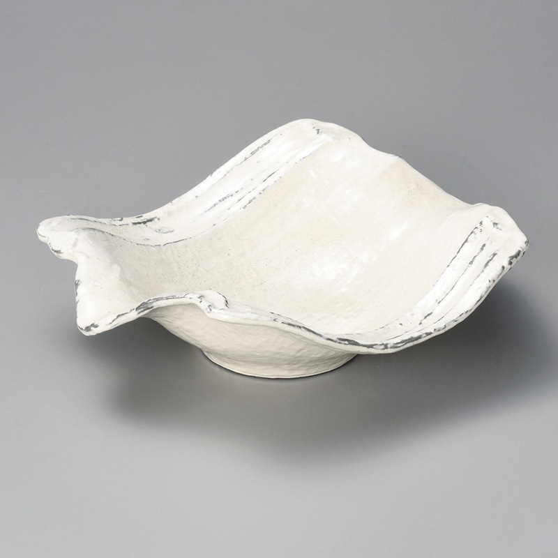 山万 01606-460 炭化土粉引両上がり9.5寸鉢  1個（ご注文単位1個）【直送品】