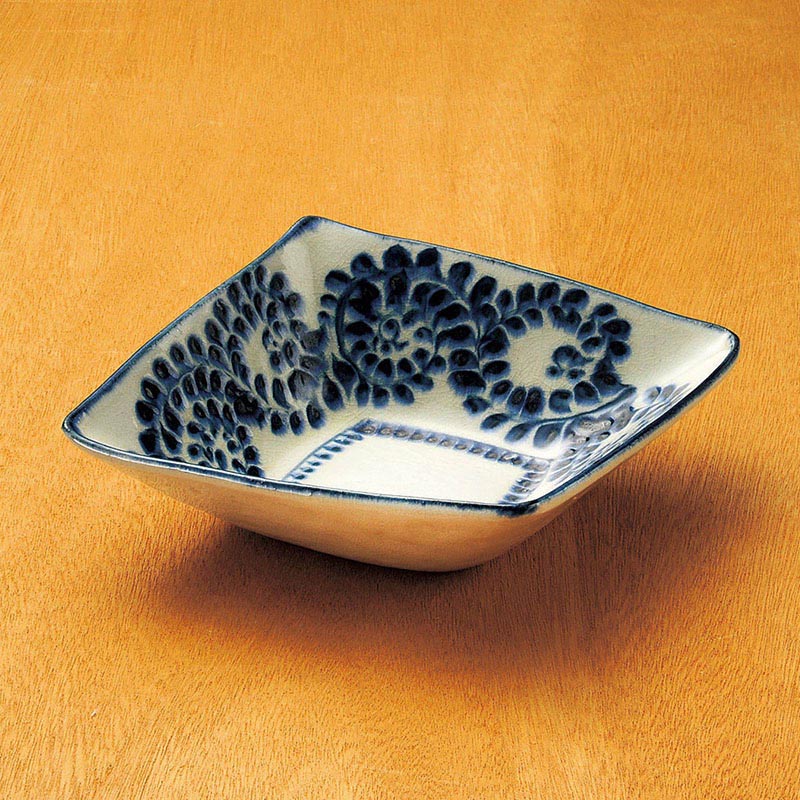 山万 01901-510 染付唐草菱形鉢  1個（ご注文単位1個）【直送品】