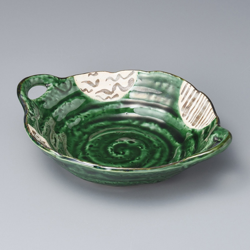 山万 01705-100 織部山里手付大鉢  1個（ご注文単位1個）【直送品】