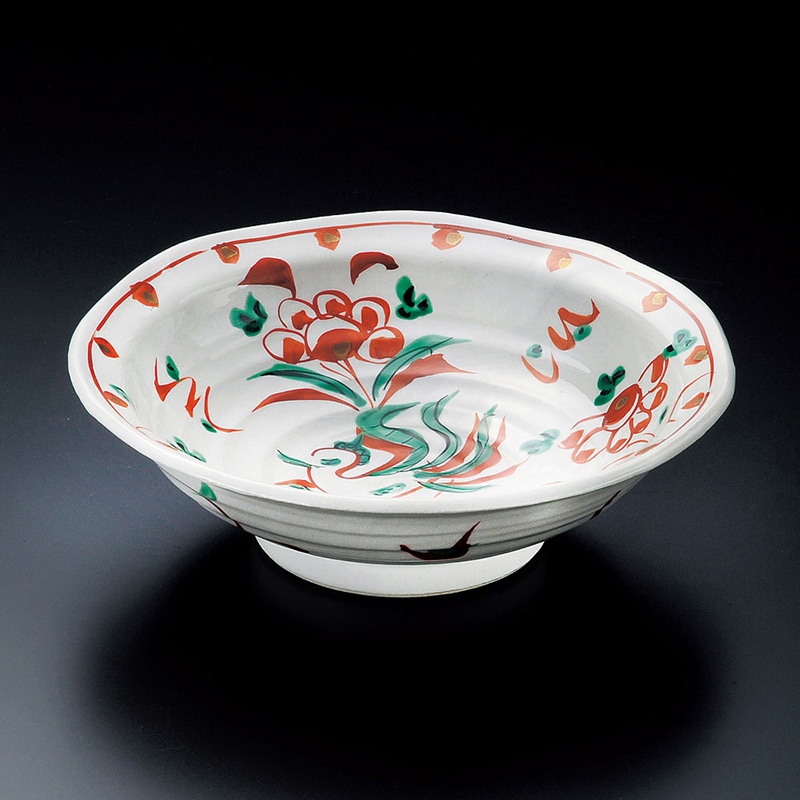 山万 01805-140 赤絵8.0鉢  1個（ご注文単位1個）【直送品】