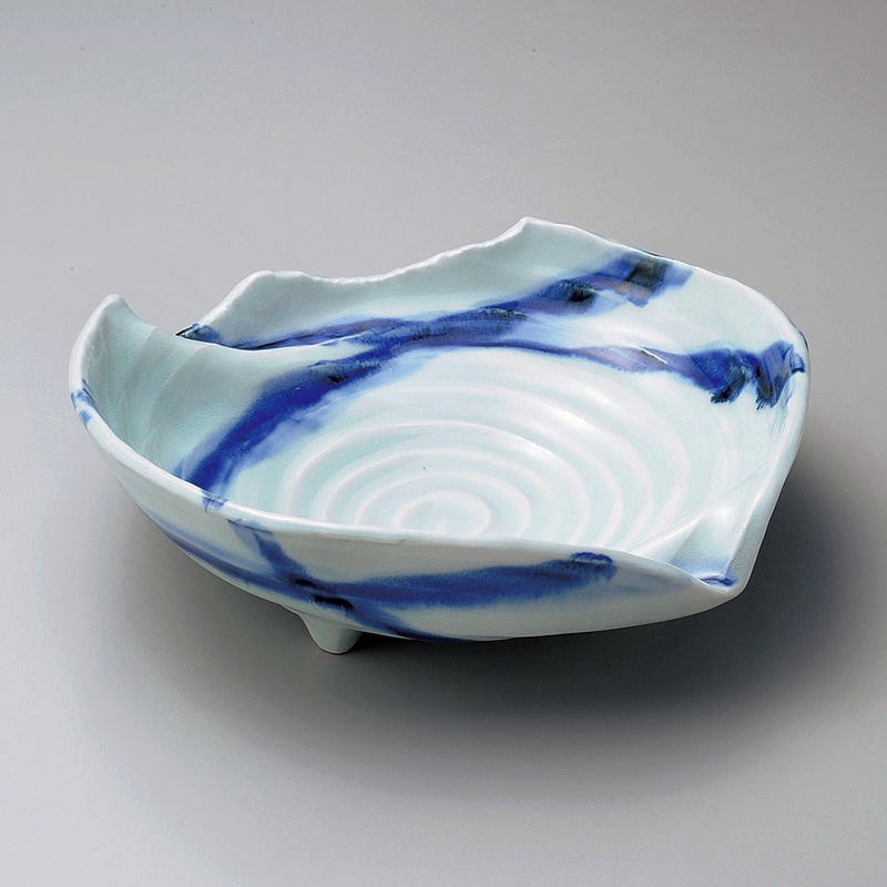 山万 01815-170 呉須格子四ツ切8.0鉢  1個（ご注文単位1個）【直送品】