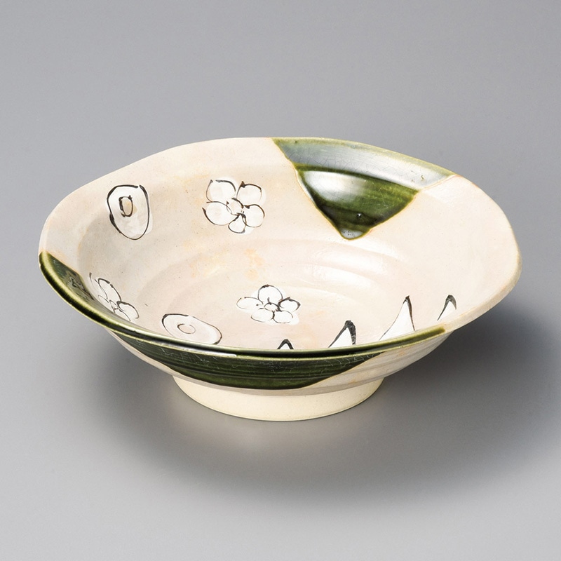 山万 02005-580 織部8.0丸鉢  1個（ご注文単位1個）【直送品】