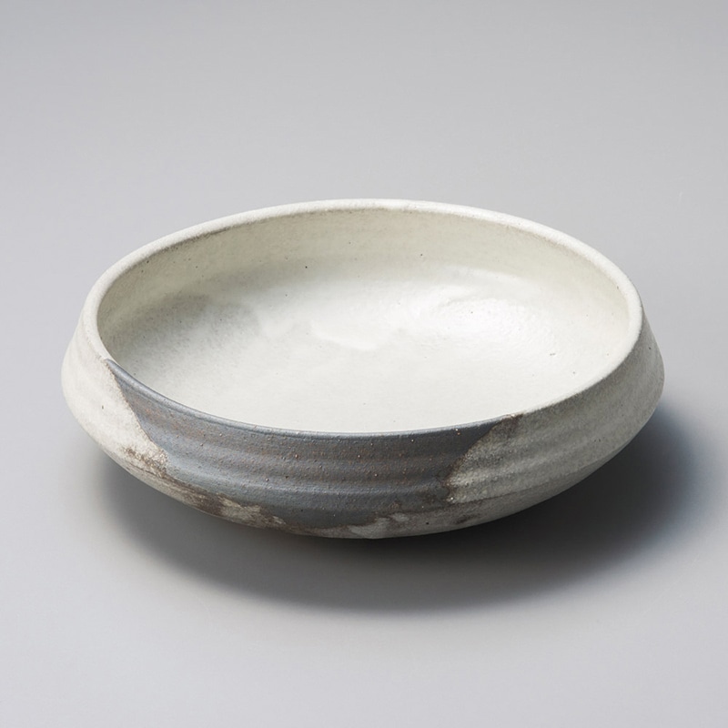 山万 02017-660 灰釉粉引8.3ひねり大鉢  1個（ご注文単位1個）【直送品】