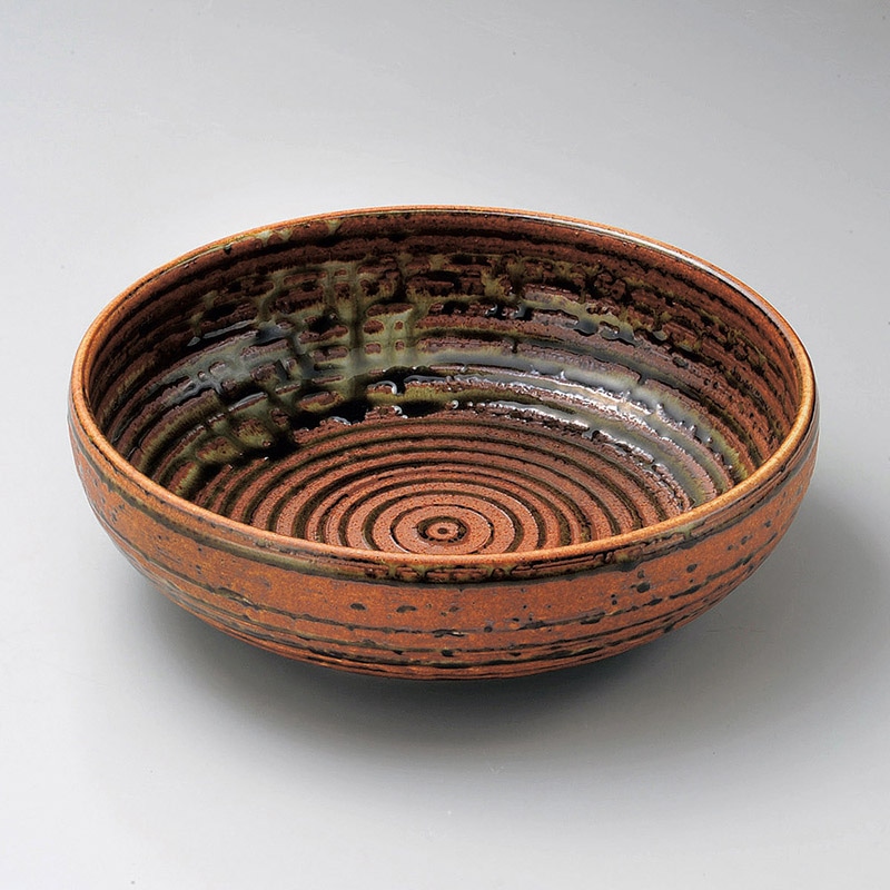 山万 02104-020 伊賀織部巻8.0盛鉢  1個（ご注文単位1個）【直送品】