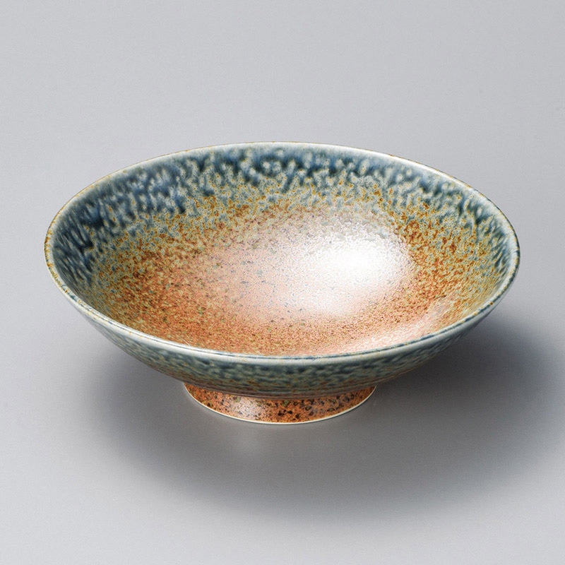 山万 01914-170 砂地藍流し8.0盛鉢  1個（ご注文単位1個）【直送品】