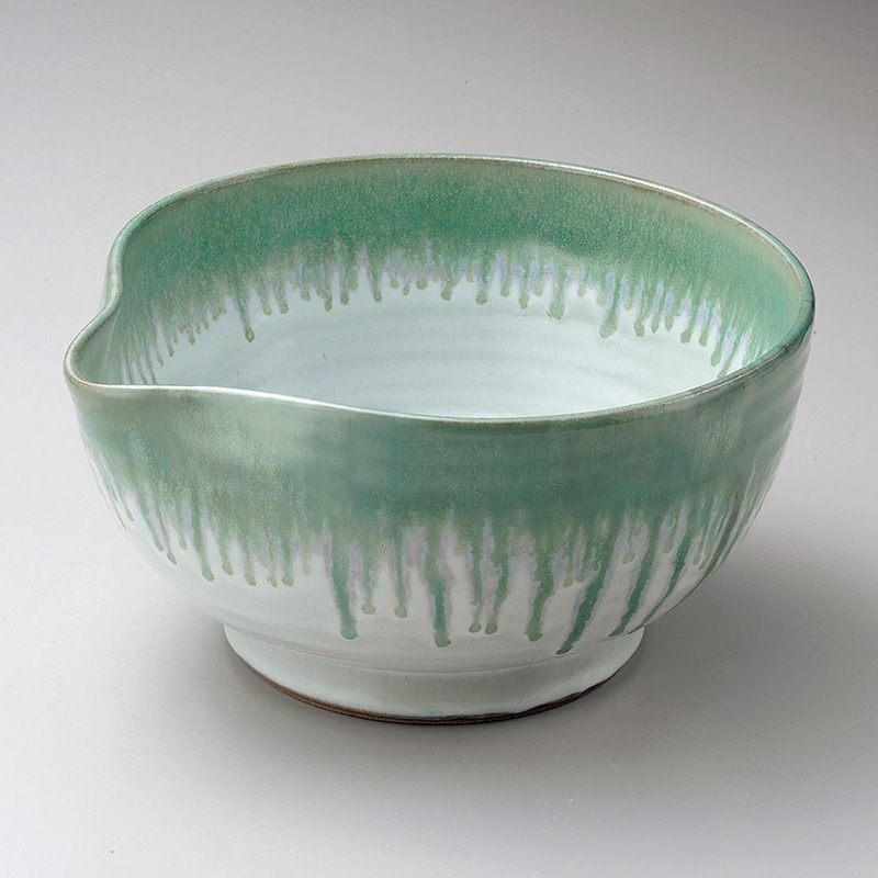 山万 02001-170 白唐津織部片口8寸高台鉢  1個（ご注文単位1個）【直送品】