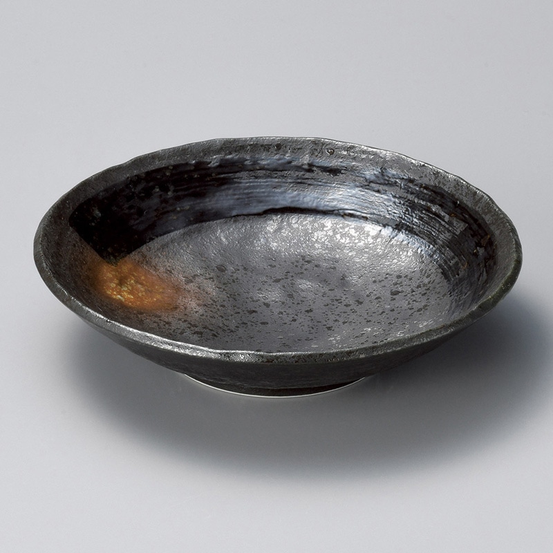 山万 02318-170 新月手捻り8寸盛鉢  1個（ご注文単位1個）【直送品】