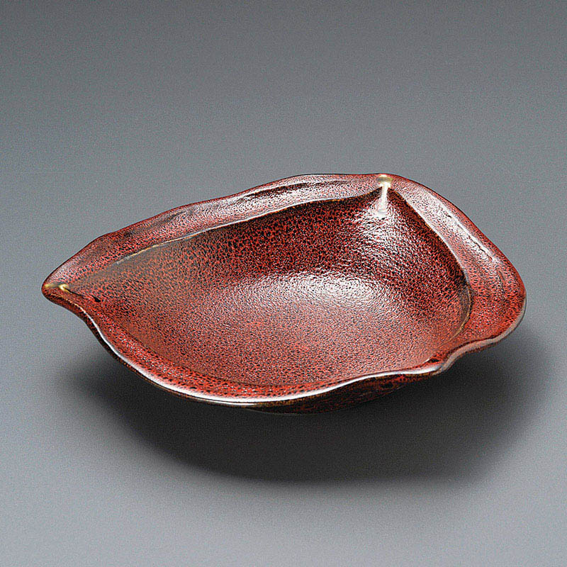 山万 02211-140 紅柚子天目三角8.0鉢  1個（ご注文単位1個）【直送品】