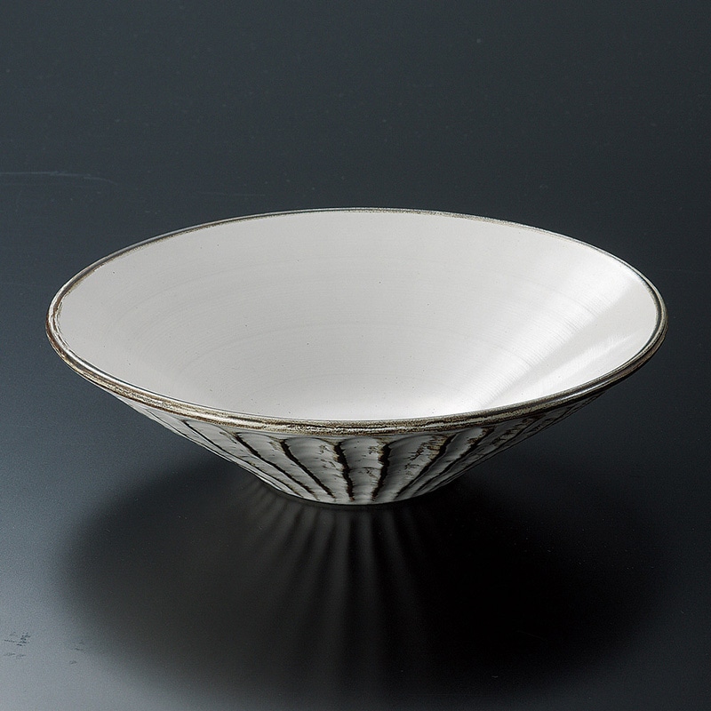 山万 01703-400 錆粉引しのぎ浅鉢(大)  1個（ご注文単位1個）【直送品】