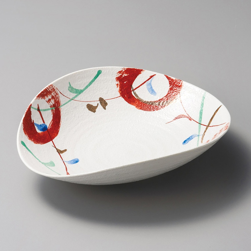 山万 02207-550 赤絵刷毛目盛鉢  1個（ご注文単位1個）【直送品】