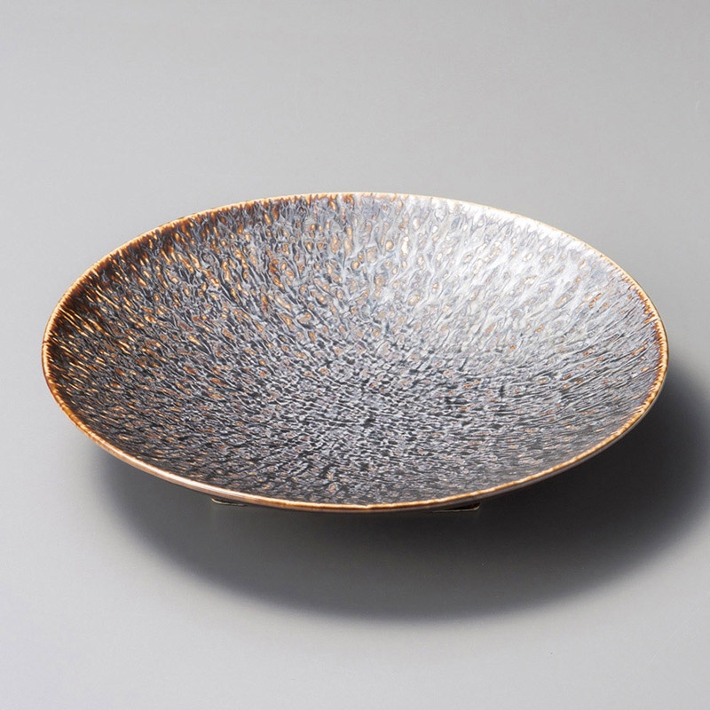 山万 02215-140 孔雀とちり丸皿-大  1個（ご注文単位1個）【直送品】