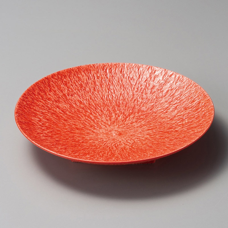 山万 02214-140 朱釉7.5浅鉢  1個（ご注文単位1個）【直送品】