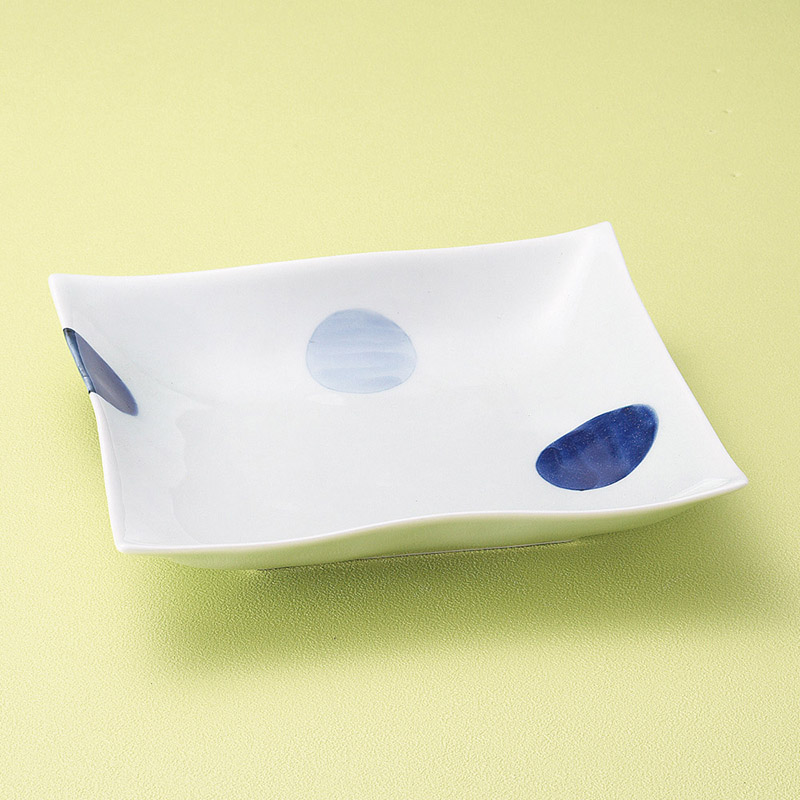 山万 02405-730 二色丸紋角浅大鉢(有田焼)  1個（ご注文単位1個）【直送品】