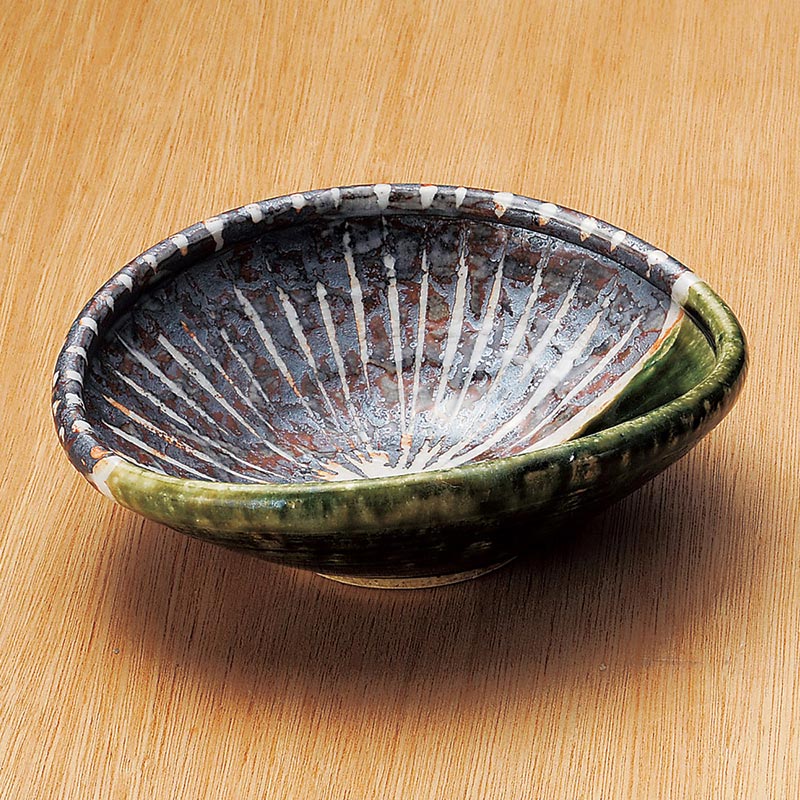 山万 01213-510 織部線紋預け鉢  1個（ご注文単位1個）【直送品】