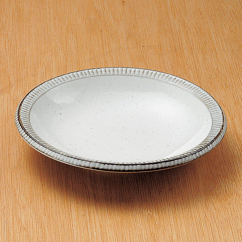 山万 02522-100 渕錆粉引7寸浅鉢  1個（ご注文単位1個）【直送品】