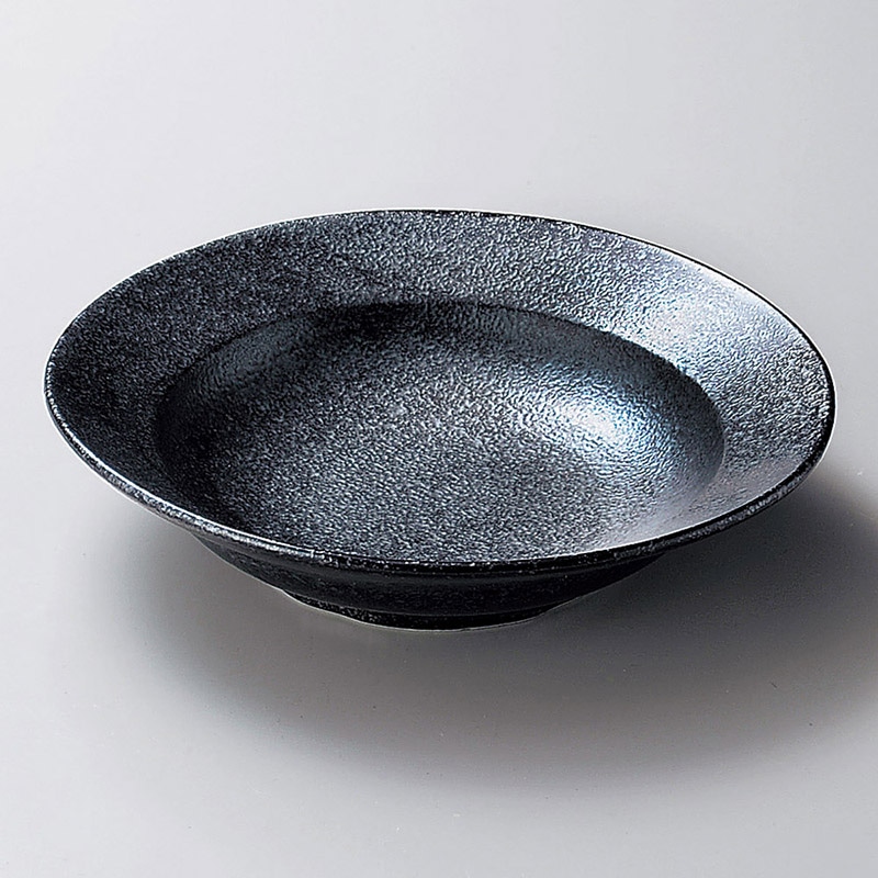 山万 02417-310 銀黒丸々おでん皿(大)  1個（ご注文単位1個）【直送品】