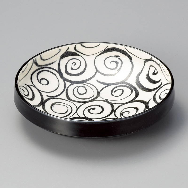 山万 02605-170 黒織部うず大鉢  1個（ご注文単位1個）【直送品】