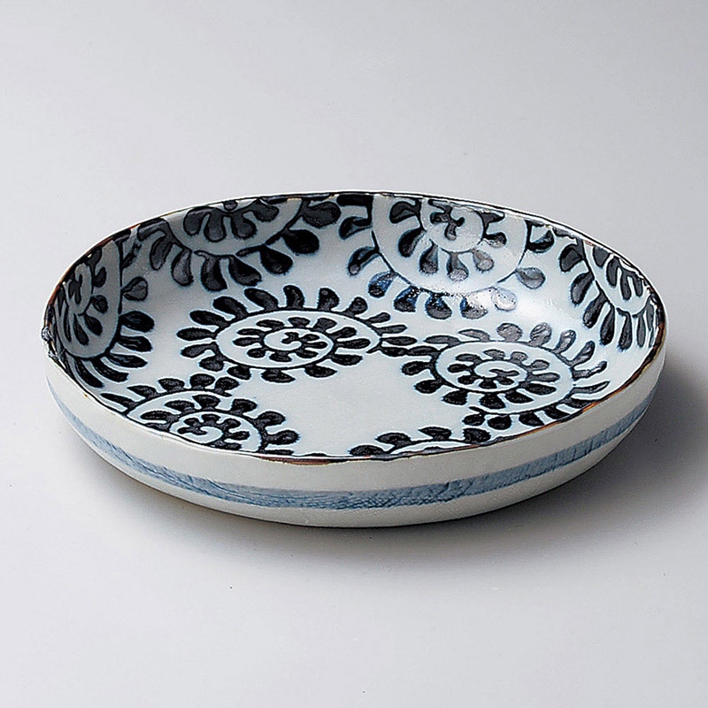 山万 02618-510 染付たこ唐草7.0パスタ鉢  1個（ご注文単位1個）【直送品】