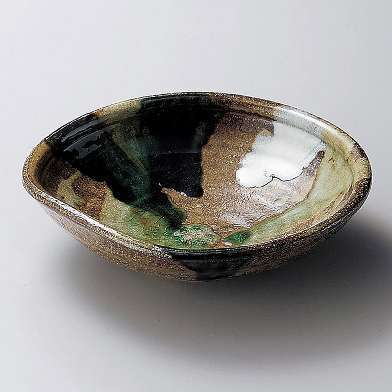 山万 02704-100 三彩流し7.0平鉢  1個（ご注文単位1個）【直送品】