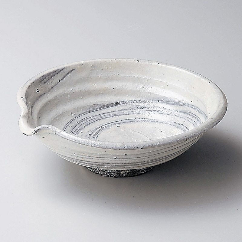 山万 02809-660 白刷毛目7.0片口平鉢(信楽焼 1個（ご注文単位1個）【直送品】