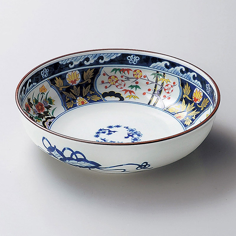 山万 02812-730 染錦紋様7号鉢(有田焼)  1個（ご注文単位1個）【直送品】