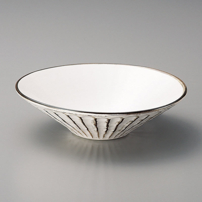 山万 02905-400 錆粉引しのぎ浅鉢(中)  1個（ご注文単位1個）【直送品】