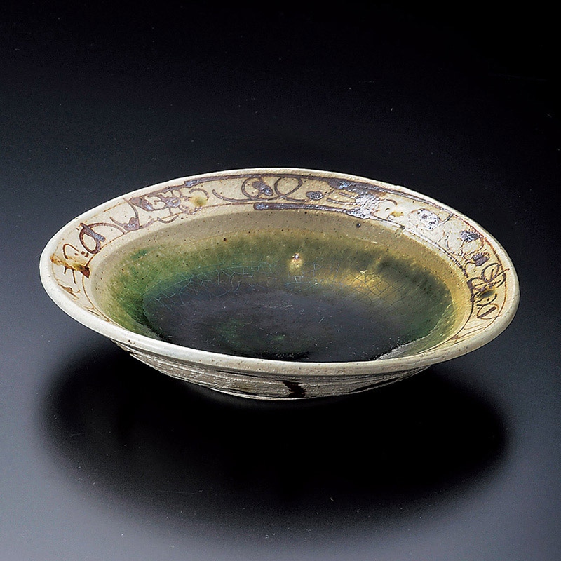 山万 02811-510 織部渕唐草おでん皿  1個（ご注文単位1個）【直送品】