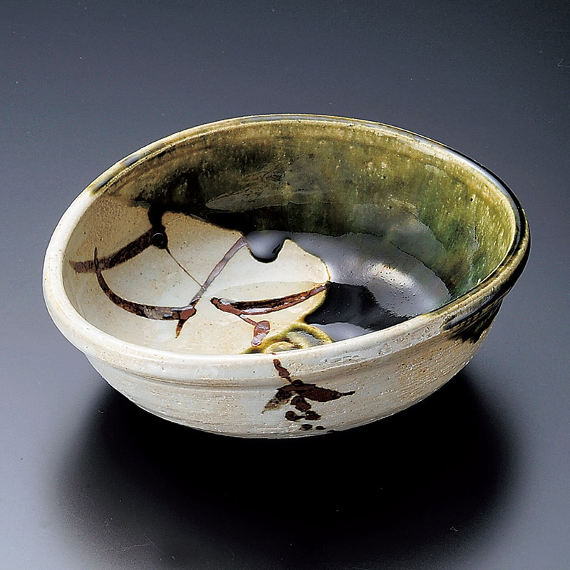 山万 03005-510 織部草紋たわみ預け鉢  1個（ご注文単位1個）【直送品】