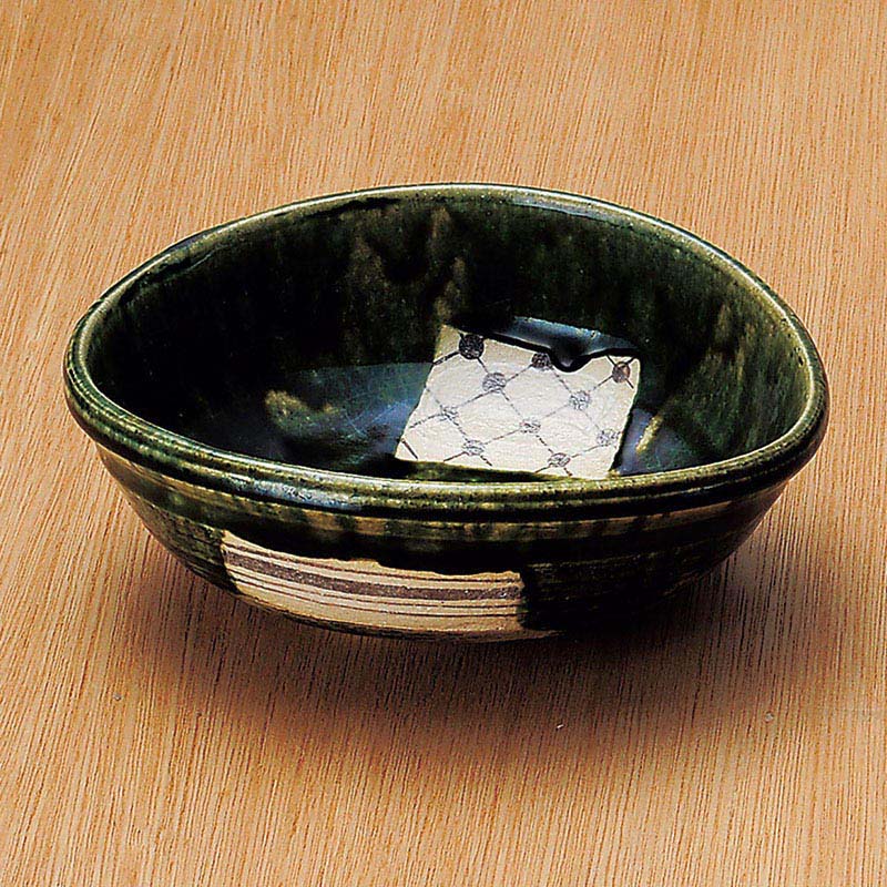 山万 03004-510 織部格子たわみ預け鉢  1個（ご注文単位1個）【直送品】