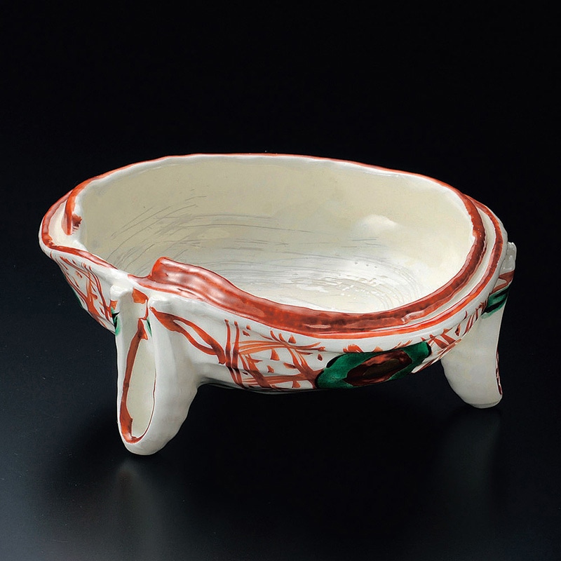 山万 03205-140 三足赤絵盛鉢  1個（ご注文単位1個）【直送品】