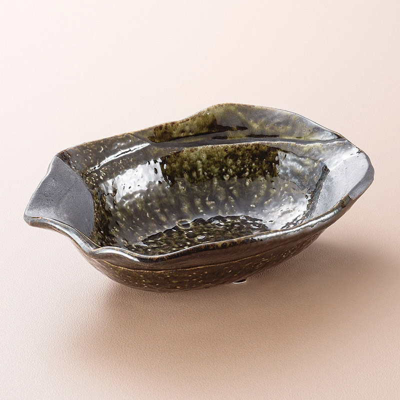 山万 03403-190 織部いぶし流し大鉢 1個(ご注文単位1個)【直送品】