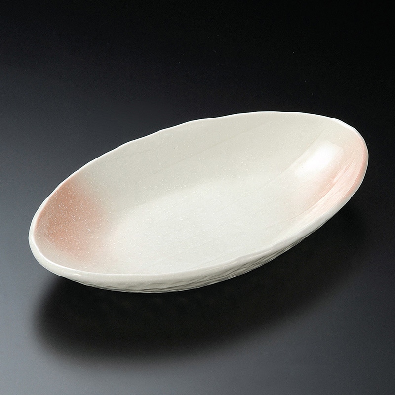 山万 03507-400 暁白雪楕円大鉢 1個(ご注文単位1個)【直送品】