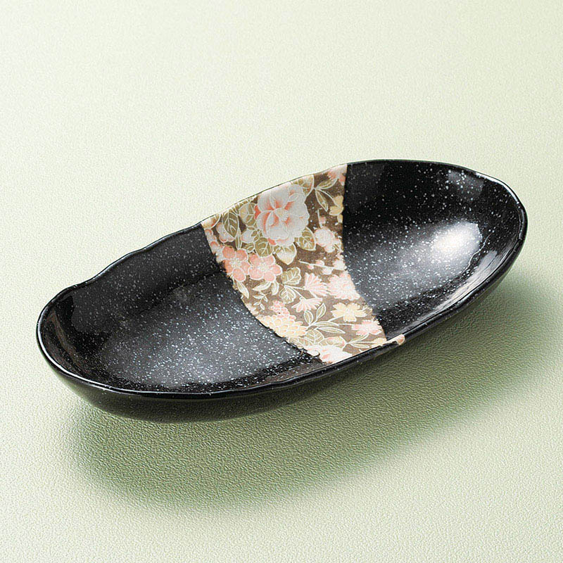 山万 03510-230 黒友禅長盛皿  1個（ご注文単位1個）【直送品】