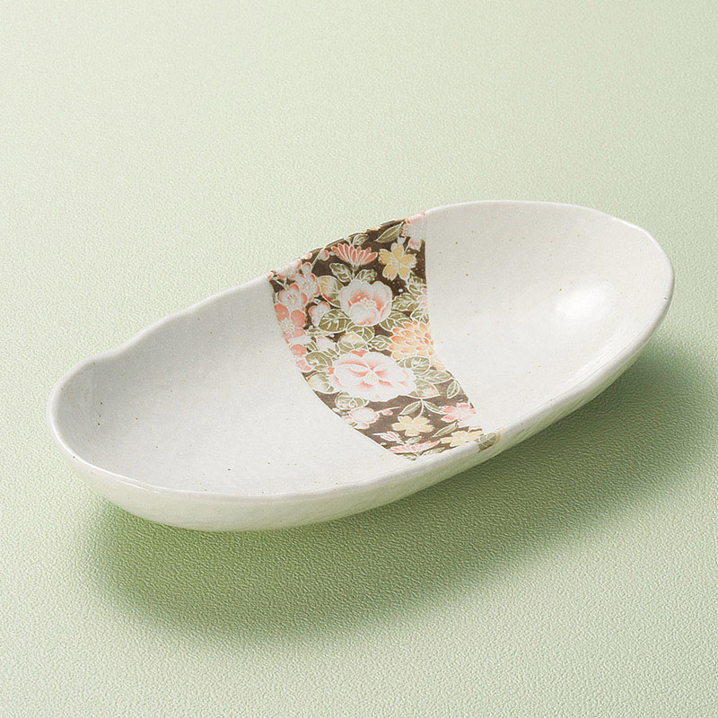 山万 03509-230 白友禅長盛皿  1個（ご注文単位1個）【直送品】