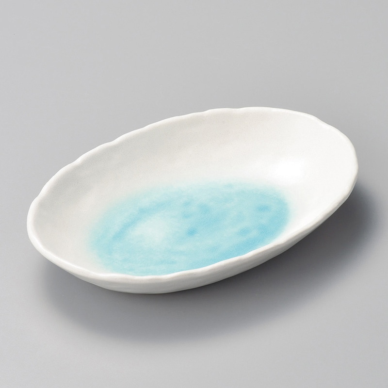 山万 03503-510 ブルー小判カレー皿  1個（ご注文単位1個）【直送品】