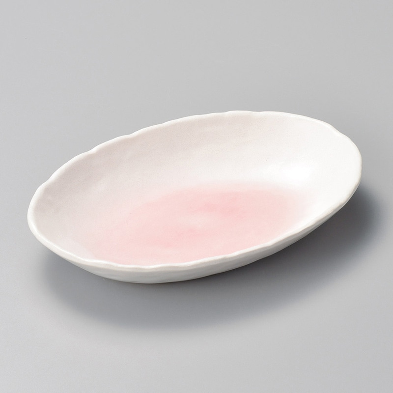 山万 03504-510 ピンク小判カレー皿  1個（ご注文単位1個）【直送品】