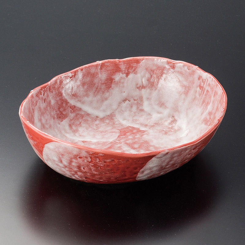 山万 03604-030 赤彩花ダ円大鉢  1個（ご注文単位1個）【直送品】