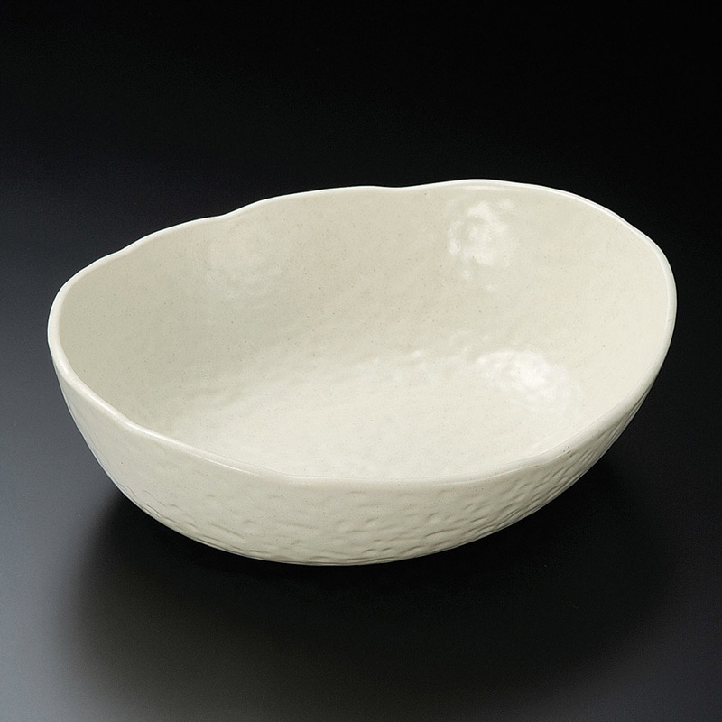 山万 03606-100 粉引風楕円大鉢  1個（ご注文単位1個）【直送品】