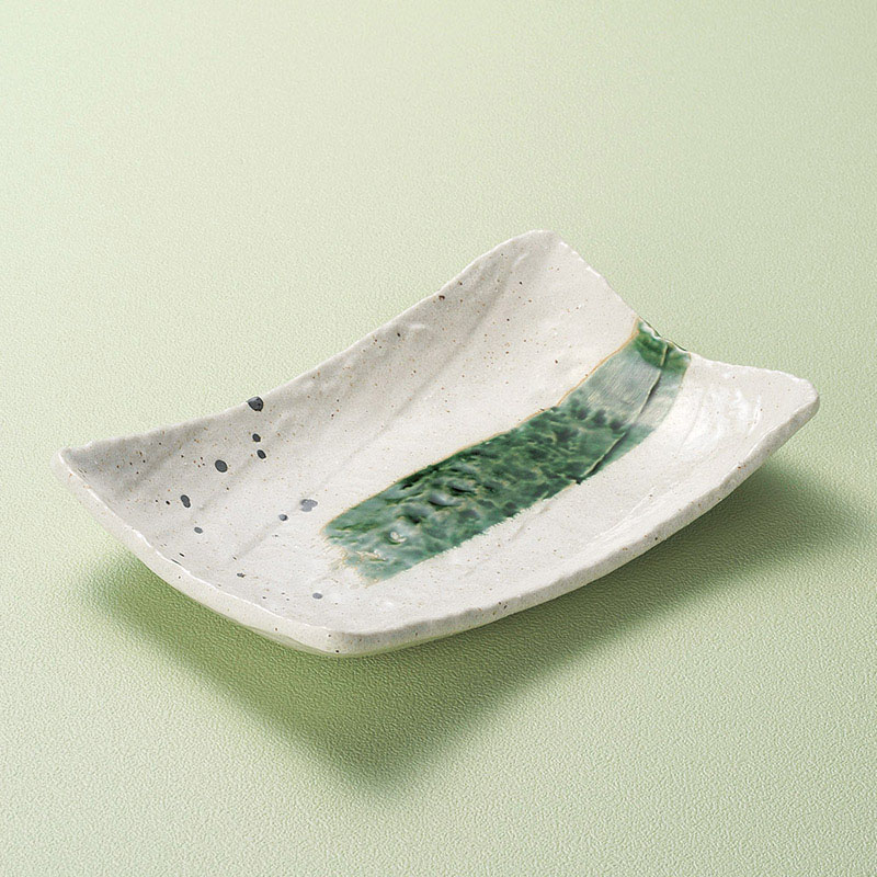 山万 03705-100 いなか道手作り長角皿(大)  1個（ご注文単位1個）【直送品】