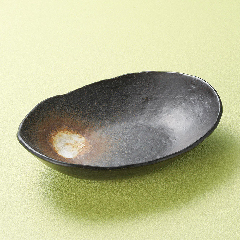 山万 03706-570 おぼろ備前小判鉢(大)  1個（ご注文単位1個）【直送品】