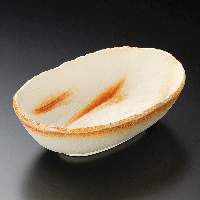 山万 03702-020 ヒダスキ楕円鉢(小)  1個（ご注文単位1個）【直送品】