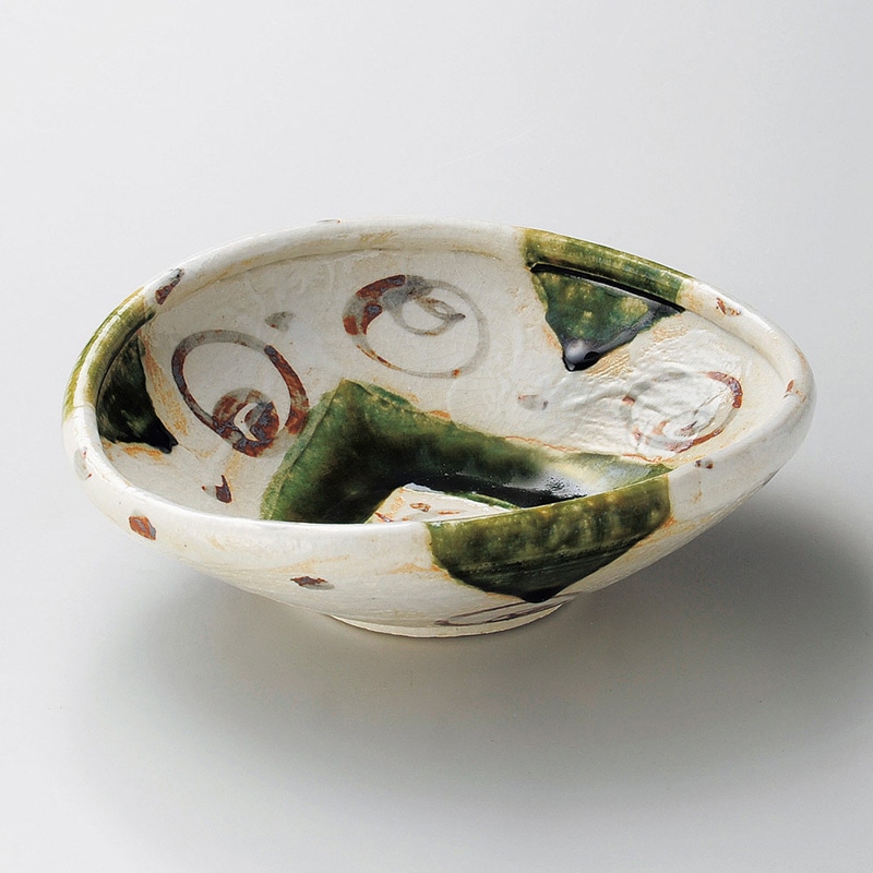 山万 04001-510 織部おもだかたわみ盛鉢  1個（ご注文単位1個）【直送品】