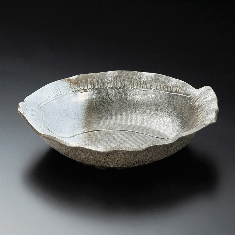 山万 04008-550 天目白吹ひらめ大鉢  1個（ご注文単位1個）【直送品】