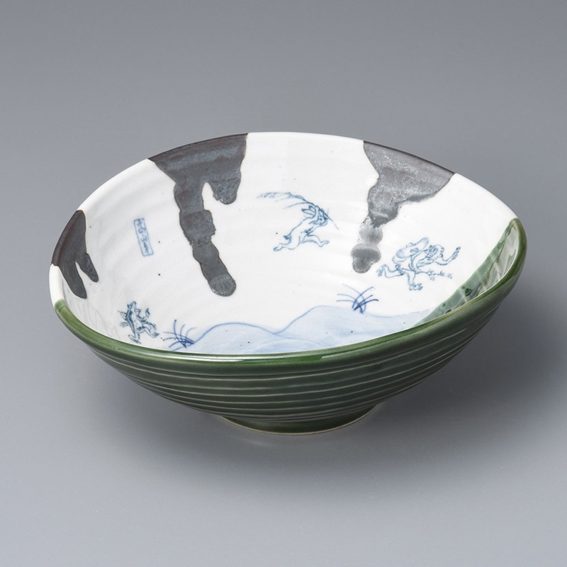 山万 04103-100 塗分鳥獣戯画たわみ盛鉢  1個（ご注文単位1個）【直送品】