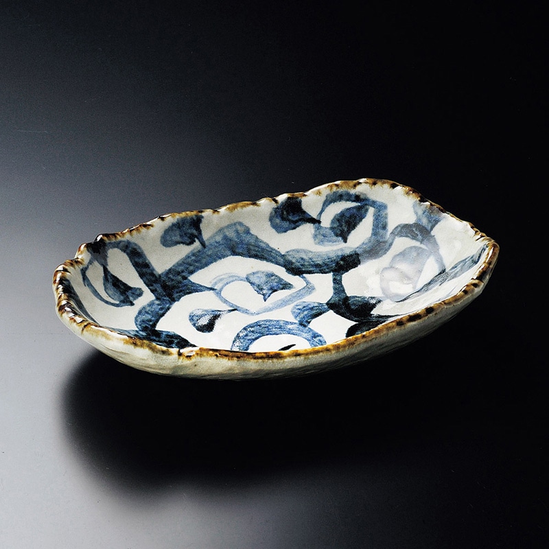 山万 04108-290 新タコ唐草漬物鉢  1個（ご注文単位1個）【直送品】