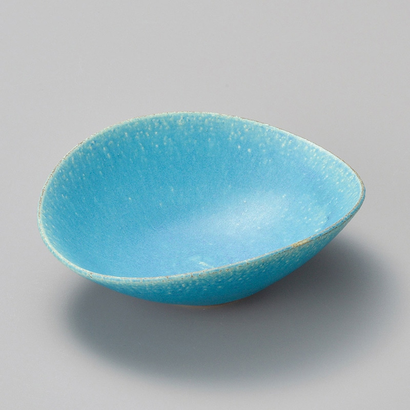 山万 04207-660 トルコブルー楕円鉢(信楽焼)  1個（ご注文単位1個）【直送品】